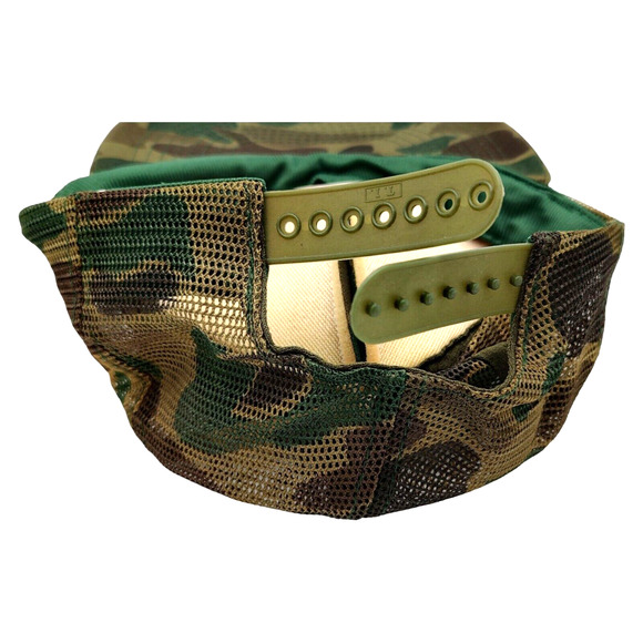 Vintage Trucker Hat Rope Foam Front Mesh Snapback Camo Green Circle C Farm Cap - Picture 10 of 14